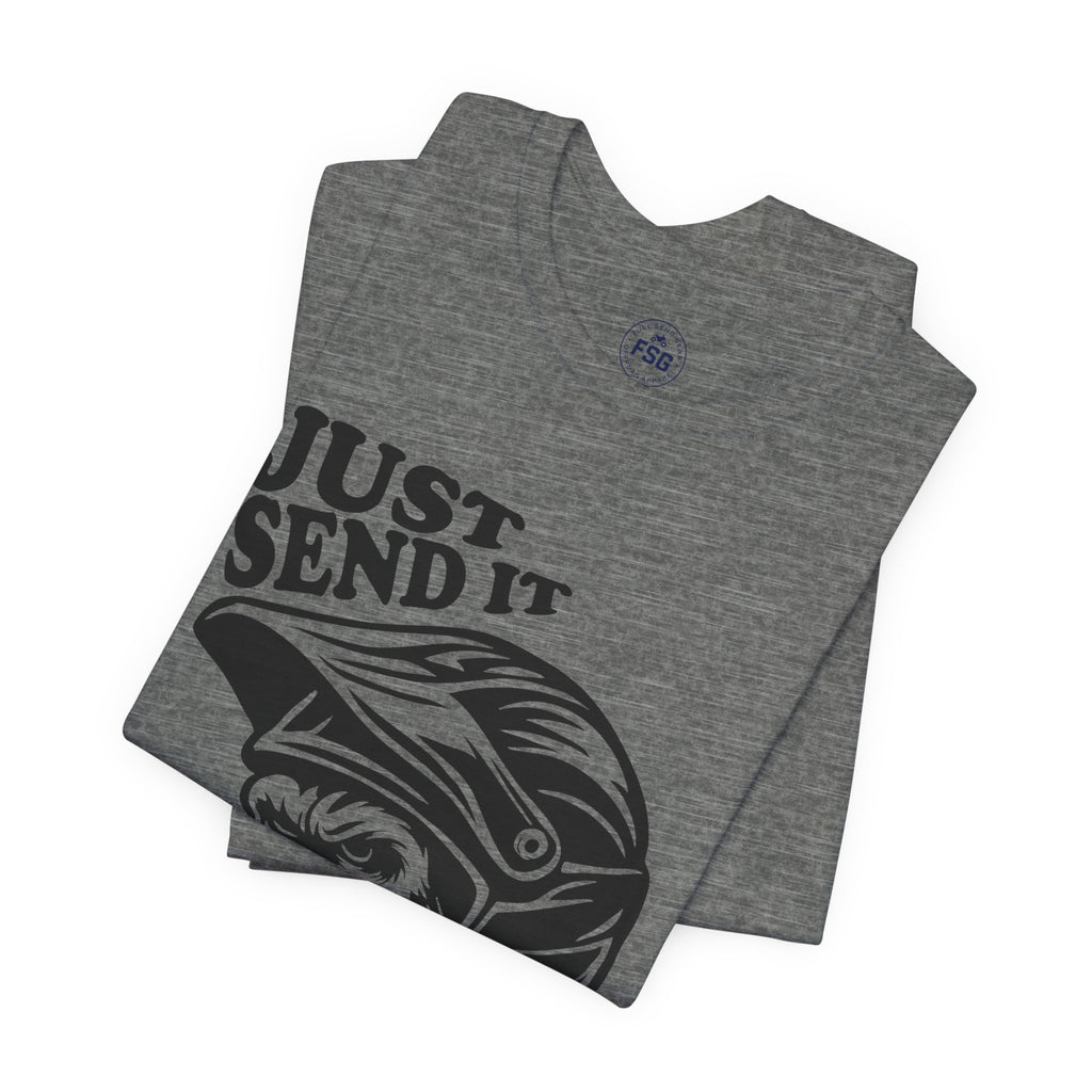 Just Send It Shirt – ATV Motocross Ape Helmet Tee | Off-Road Trail Rider Graphic Shirt