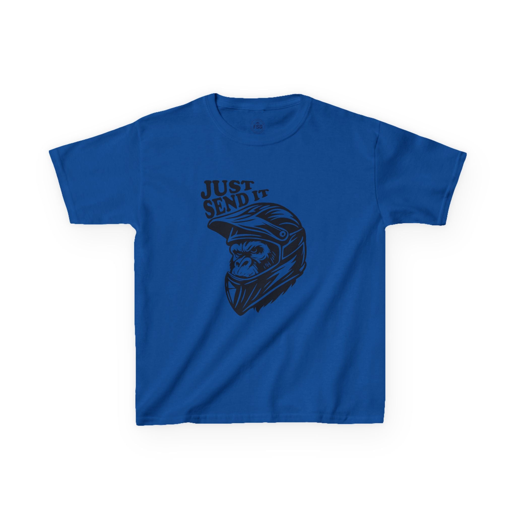 Just Send It Kids Shirt – ATV Motocross Ape Helmet Tee for Boys & Girls | Off-Road Kids Rider Shirt