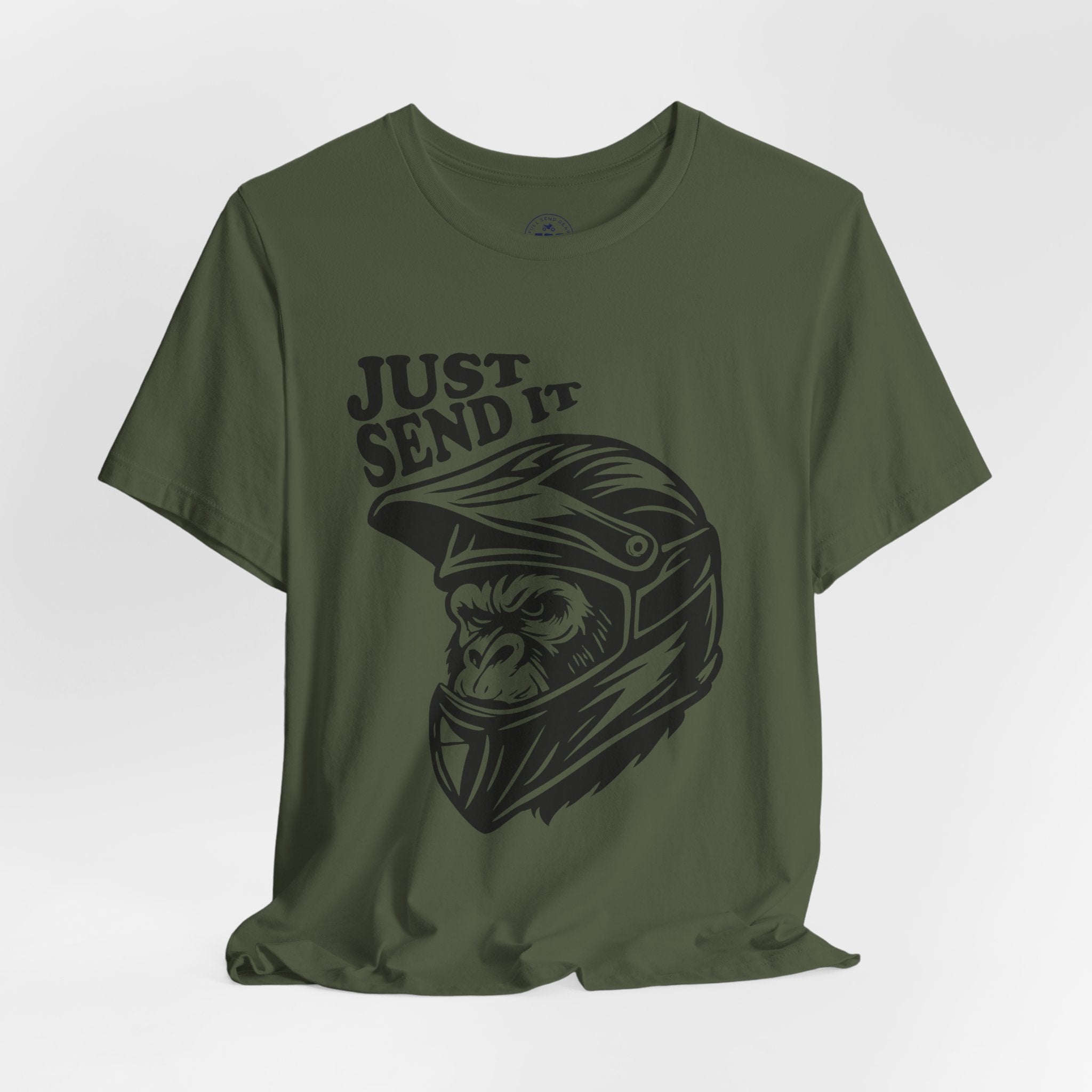 Just Send It Shirt – ATV Motocross Ape Helmet Tee | Off-Road Trail Rider Graphic Shirt