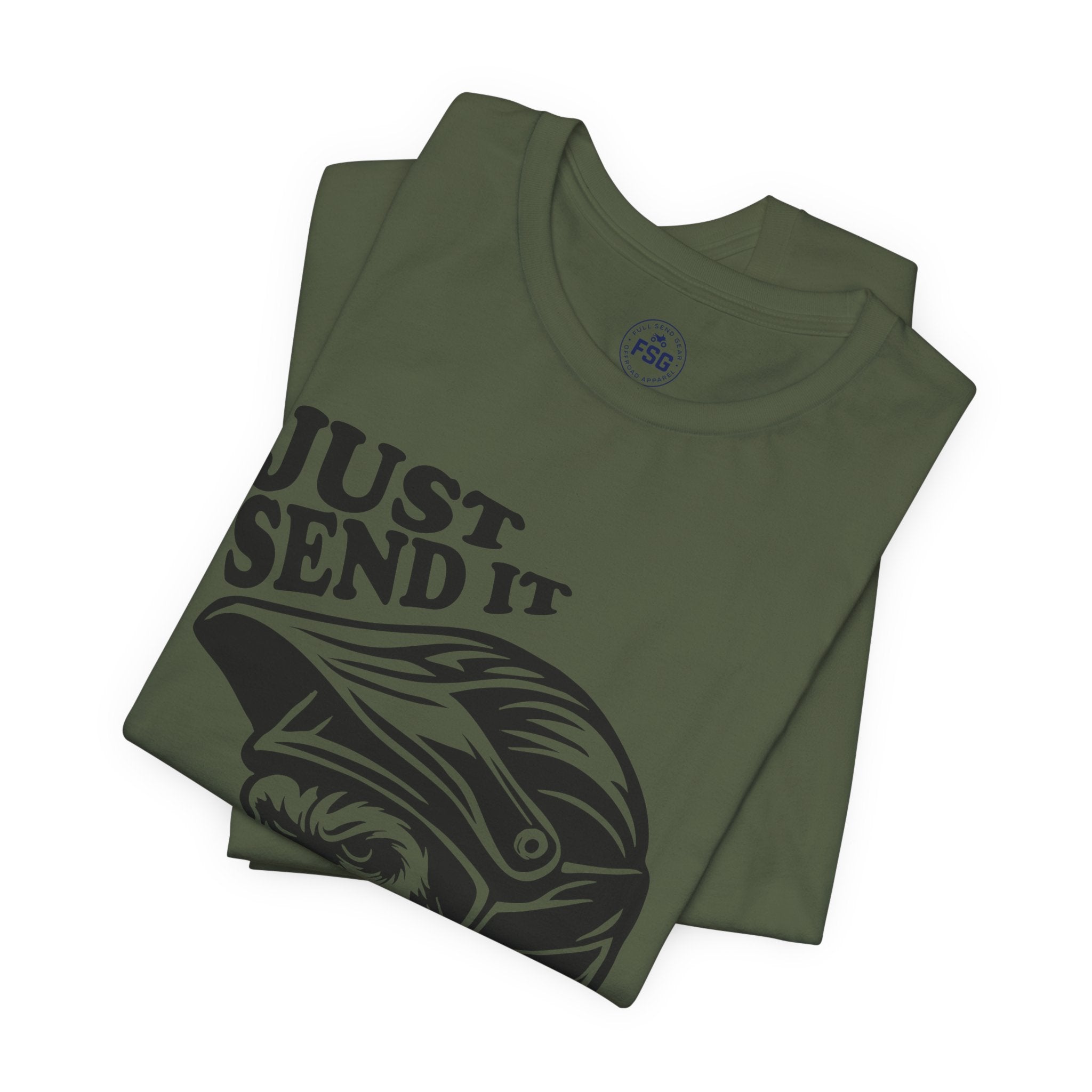 Just Send It Shirt – ATV Motocross Ape Helmet Tee | Off-Road Trail Rider Graphic Shirt