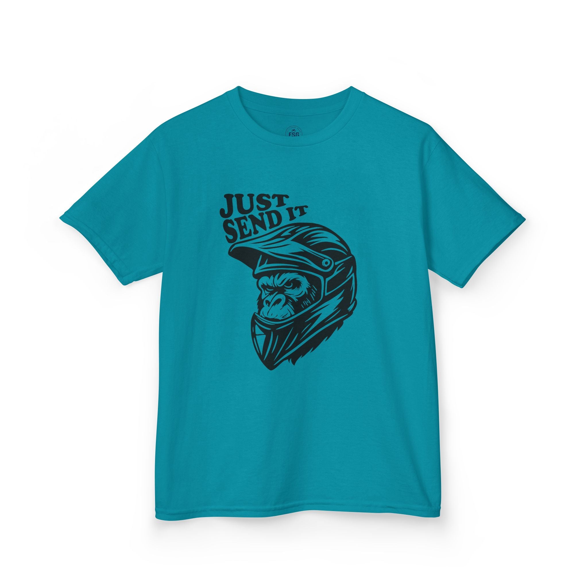 Just Send It Kids Shirt – ATV Motocross Ape Helmet Tee for Boys & Girls | Off-Road Kids Rider Shirt