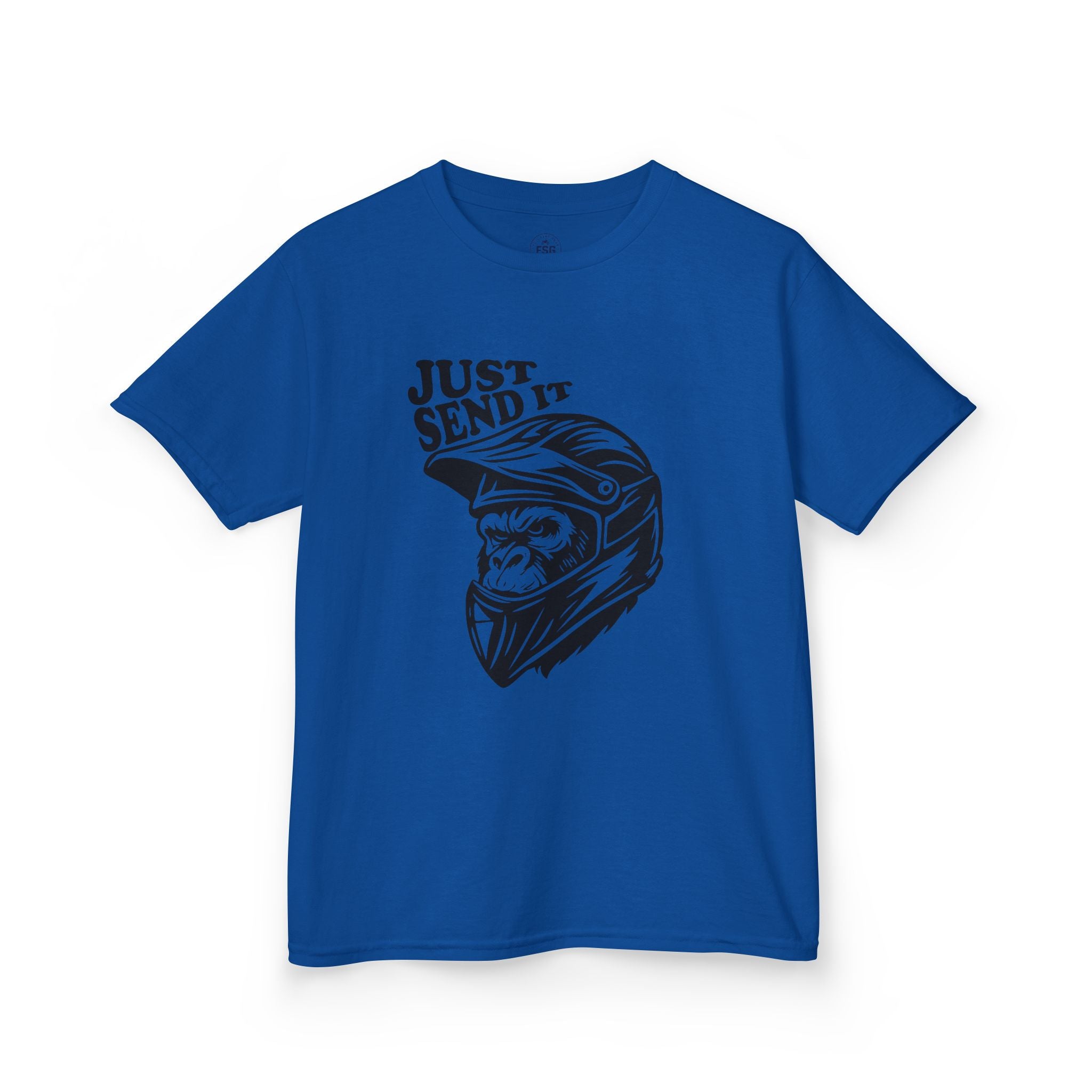 Just Send It Kids Shirt – ATV Motocross Ape Helmet Tee for Boys & Girls | Off-Road Kids Rider Shirt