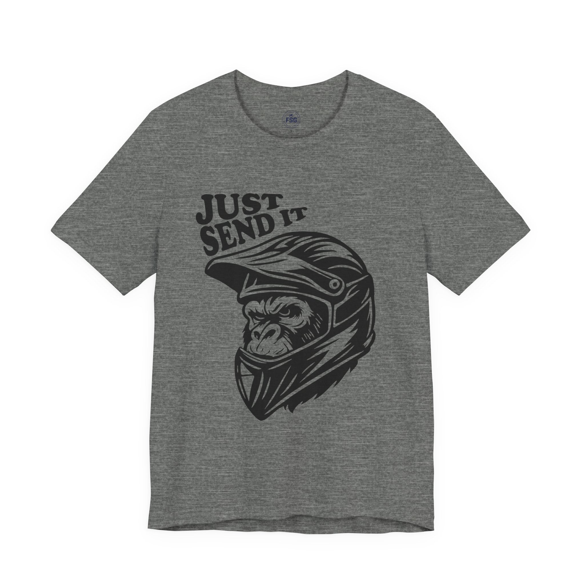 Just Send It Shirt – ATV Motocross Ape Helmet Tee | Off-Road Trail Rider Graphic Shirt