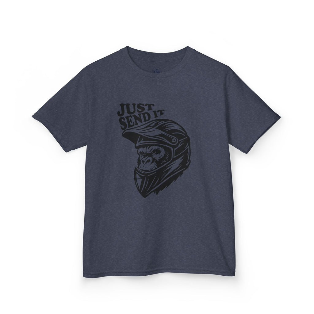 Just Send It Kids Shirt – ATV Motocross Ape Helmet Tee for Boys & Girls | Off-Road Kids Rider Shirt
