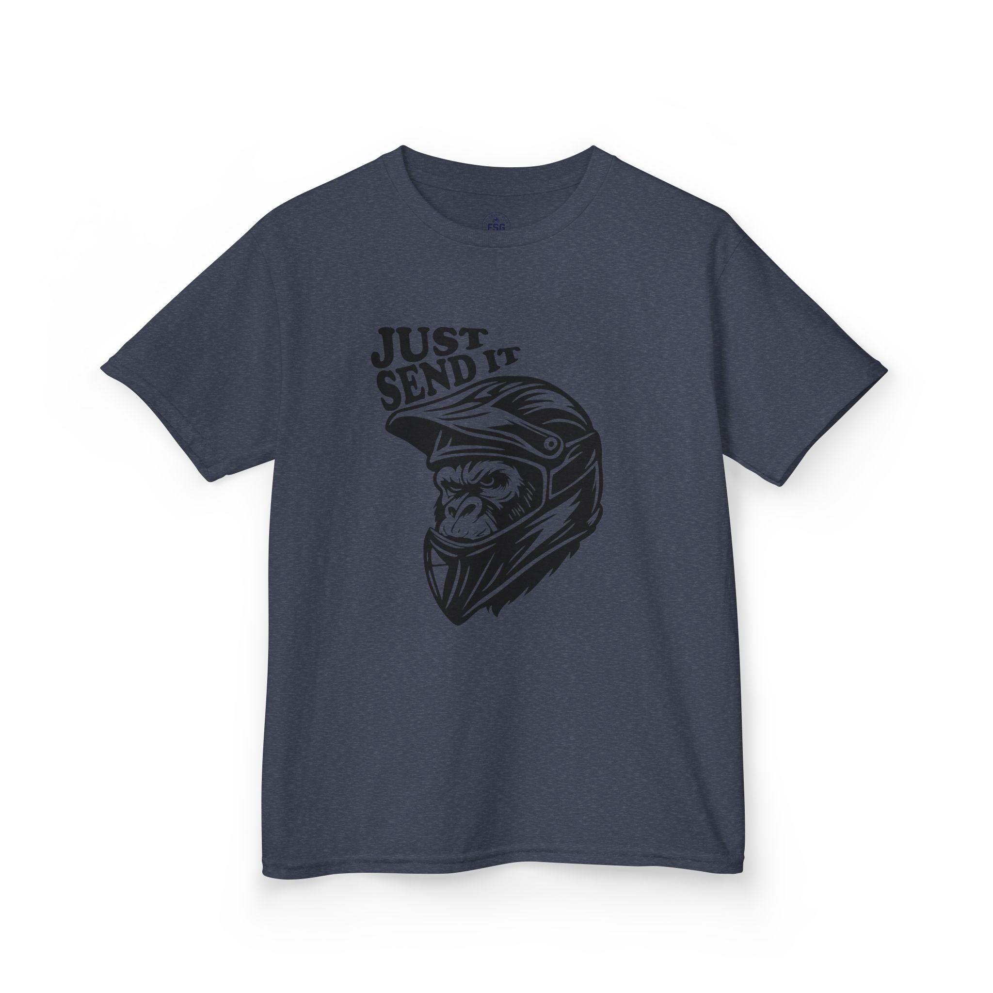 Just Send It Kids Shirt – ATV Motocross Ape Helmet Tee for Boys & Girls | Off-Road Kids Rider Shirt