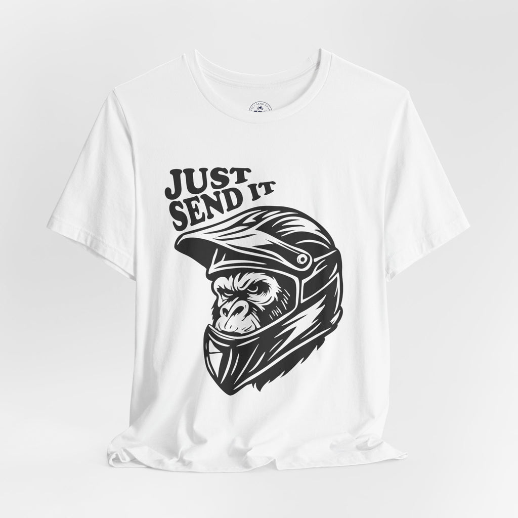 Just Send It Shirt – ATV Motocross Ape Helmet Tee | Off-Road Trail Rider Graphic Shirt